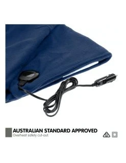 Discount ✨ Laura Hill Heated Car Blanket Travel Rug Soft Caravan Fleece Electric Throw 12 Volt Dc Auto Navy Blue ✨ -Cozy Bed Store 855666820 6 720x928
