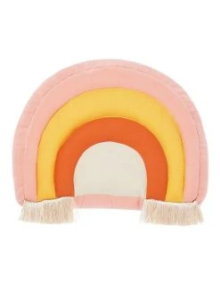 Discount ✔️ Linen House Kids Rainbow Buddy Cushion in Petal 💯