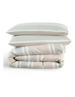 Hot Sale 🎉 Martha Stewart Meridian Stripe Quilt Cover Set Multicolour 😀 -Cozy Bed Store 857706040 4 720x928