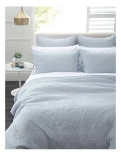 Cheap ๐ฅฐ Martha Stewart Francesca Quilted Quilt Cover Set Blue โ