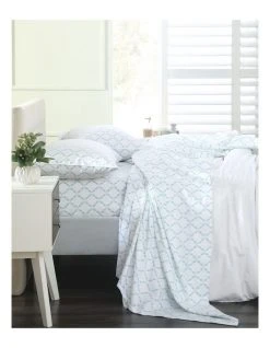 Hot Sale ✔️ Martha Stewart Grace Printed Sheet Set Green ✨