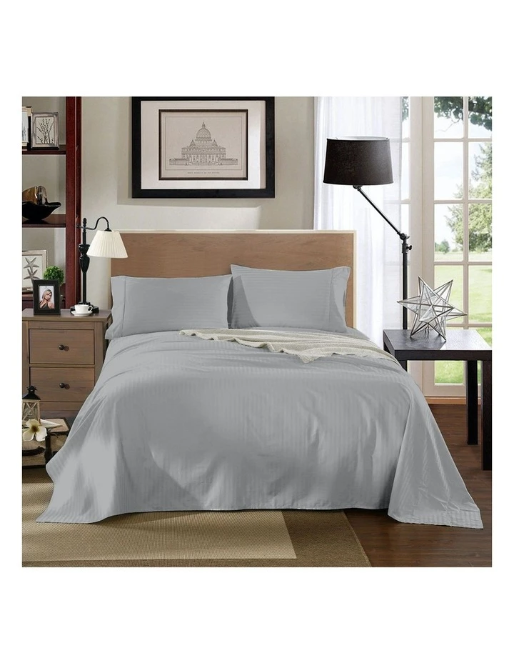 Brand new โจ Kensington 1200 Thread Count 100% Egyptian Cotton Sheet Set Stripe Hotel Grade- Sliver ๐ 2 Brand new โจ Kensington 1200 Thread Count 100% Egyptian Cotton Sheet Set Stripe Hotel Grade- Sliver ๐ - Image 2
