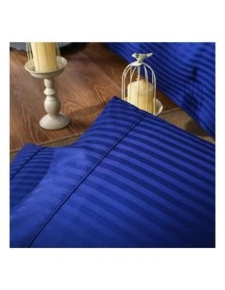 Outlet 🌟 Kensington 1200 Thread Count 100% Egyptian Cotton Sheet Set Stripe Hotel Grade - Indigo Double ✔️ -Cozy Bed Store 858079450 4 720x928