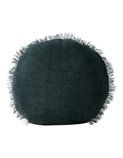 Cheapest 👍 Aura Home Vintage Linen Fringe 55cm Round Cushion In Storm 🔥