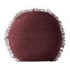 New 💯 Aura Home Vintage Linen Fringe 55cm Round Cushion In Syrah ✔️
