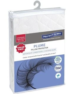 Best deal 🧨 Protect-A-Bed Plume Cotton Waterproof Pillow Protectors Twin Pack ⭐