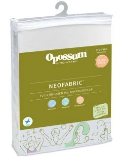 Outlet ⌛ O Possum by Protect-A-Bed Neofabric Waterproof Pillow Protector White Twin Pack 🌟