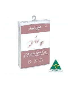 Hot Sale ❤️ Triple Z Cotton Quilted Cot Fitted Waterproof Mattress Protector 132 x 78cm 14cm ❤️
