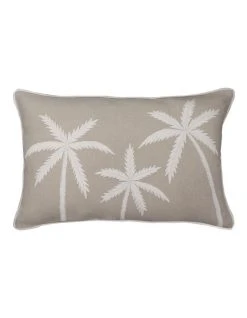 Cheapest ⭐ Madras Link Kerala Linen Embroidered Palm Cushion 40x60cm 🎁