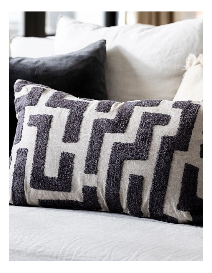 Cheap ⌛ Madras Link Kent Embroidery Cushion Charcoal 40x60cm ⭐ 3 Cheap ⌛ Madras Link Kent Embroidery Cushion Charcoal 40x60cm ⭐ - Image 3