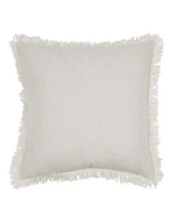 Deals 😀 Madras Link Fringe Cushion 55cm in White 🧨