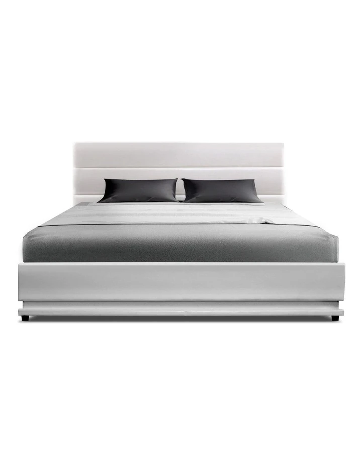 Cheap ❤️ Artiss Lumi Gas Lift Bed Frame Double White Leather 😀 4 Cheap ❤️ Artiss Lumi Gas Lift Bed Frame Double White Leather 😀 - Image 4