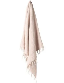 Wholesale ✨ Aura Home Vintage Linen Fringe Throw in Shell 👍