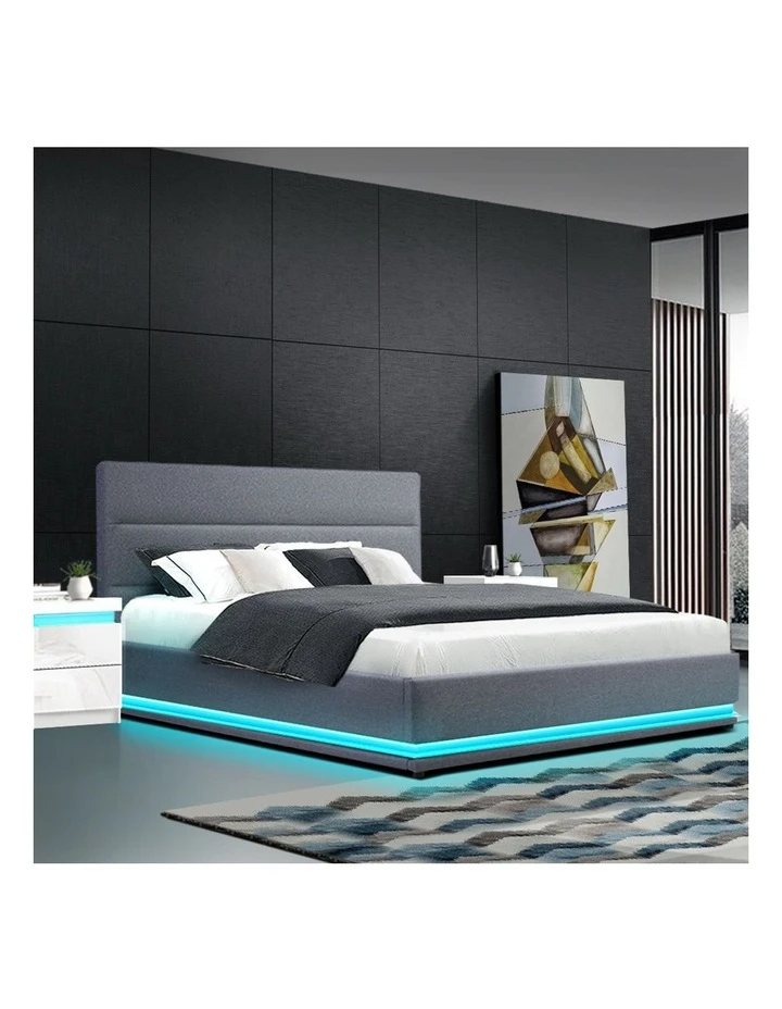 Promo ๐ Artiss Lumi Gas Lift Bed Frame Queen Grey Fabric ๐ 3 Promo ๐ Artiss Lumi Gas Lift Bed Frame Queen Grey Fabric ๐ - Image 3