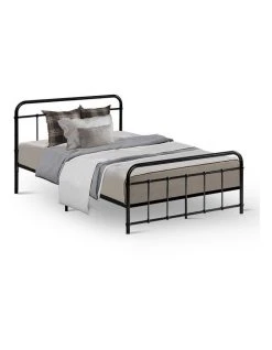 Coupon 🎉 Artiss Leo Metal Bed Frame King Single Size Black 🎉