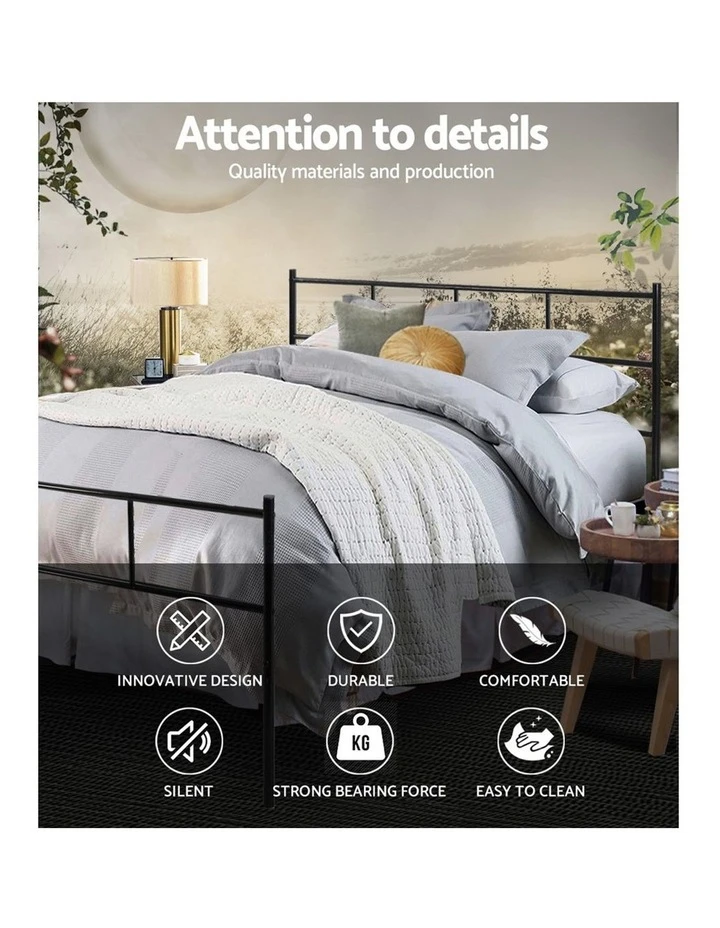 New ❤️ Artiss Sol Metal Bed Frame Double Size Black ✔️ 5 New ❤️ Artiss Sol Metal Bed Frame Double Size Black ✔️ - Image 5