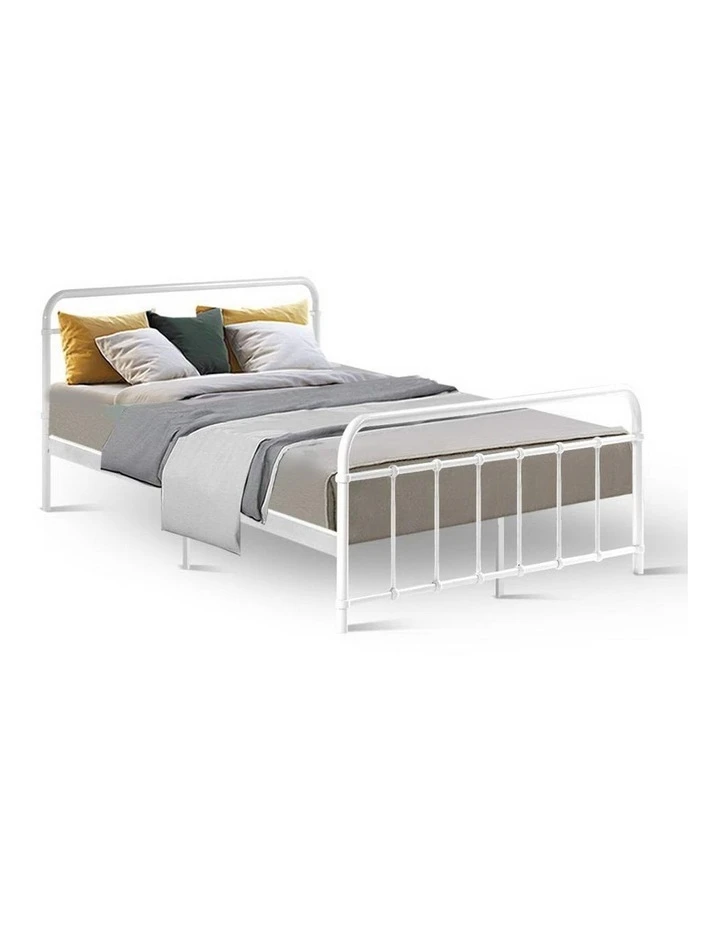Best deal 🎉 Artiss Leo Metal Bed Frame Double Size White 👍 1 Best deal 🎉 Artiss Leo Metal Bed Frame Double Size White 👍