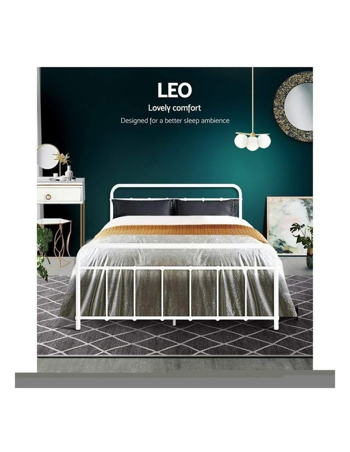 Best deal 🎉 Artiss Leo Metal Bed Frame Double Size White 👍 3 Best deal 🎉 Artiss Leo Metal Bed Frame Double Size White 👍 - Image 3