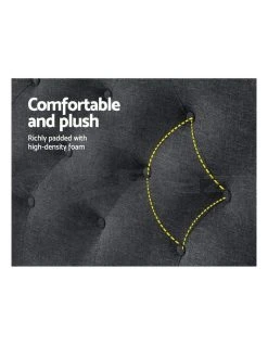 Outlet ❤️ Artiss Cappi Fabric Bed Head Queen Size Charcoal ⌛ -Cozy Bed Store 888618700 5 720x928