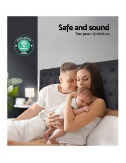 Outlet ❤️ Artiss Cappi Fabric Bed Head Queen Size Charcoal ⌛ -Cozy Bed Store 888618700 7 720x928