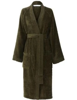 Flash Sale ⌛ Sheridan Dideon Unisex Towelling Robe In Olive 🤩
